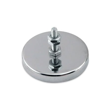 Master Magnetics Master Magnetics Ceramic Mount-It Magnet RB50B3N with Attached Screw and Nuts 35 Lbs. Pull Chrome RB50B3N